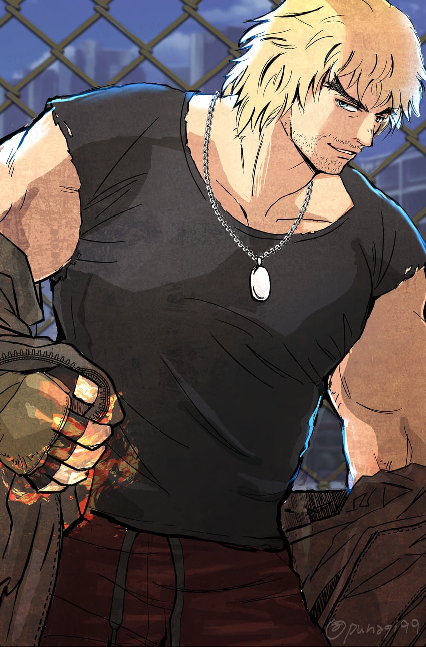 ken masters (street fighter and 1 more) drawn by punagi99