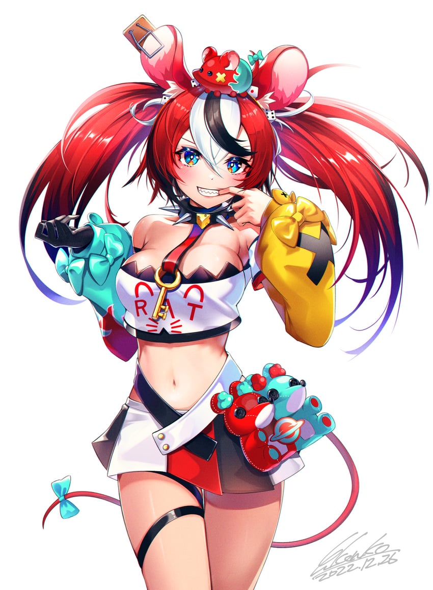 hakos baelz and mr. squeaks (hololive and 1 more) drawn by kenko_(a143016)