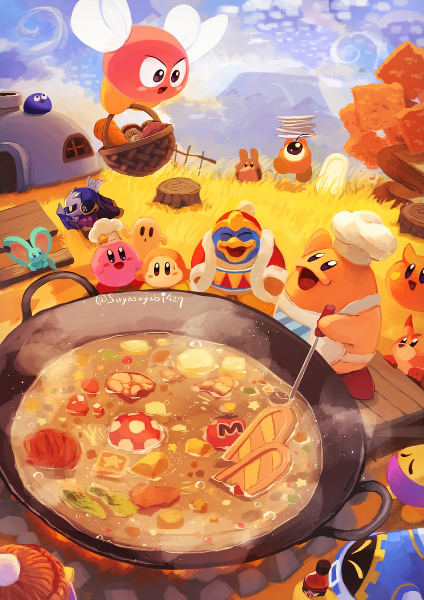kirby, meta knight, waddle dee, king dedede, magolor, and 12 more (kirby) drawn by suyasuyabi