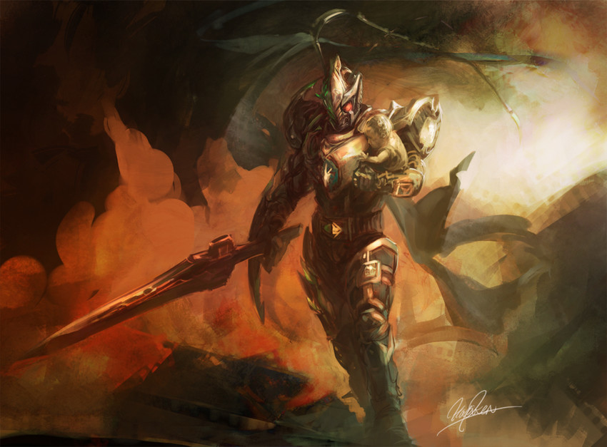 kamen rider blade and joker (kamen rider and 1 more) drawn by hayaken_sarena
