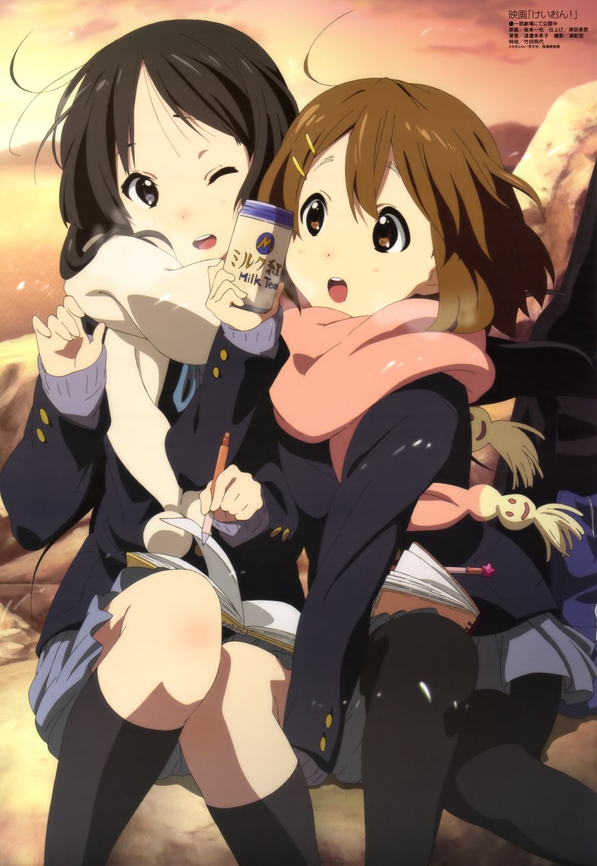 akiyama mio and hirasawa yui (k-on! and 2 more) drawn by sakamoto_kazuya