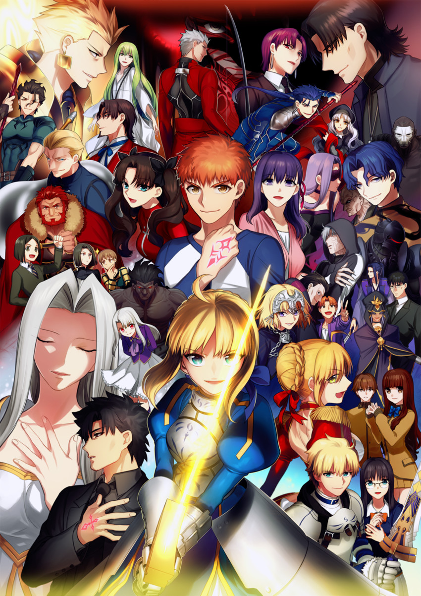 artoria pendragon, saber, nero claudius, tohsaka rin, illyasviel von einzbern, and 34 more (fate and 5 more) drawn by danbi2021