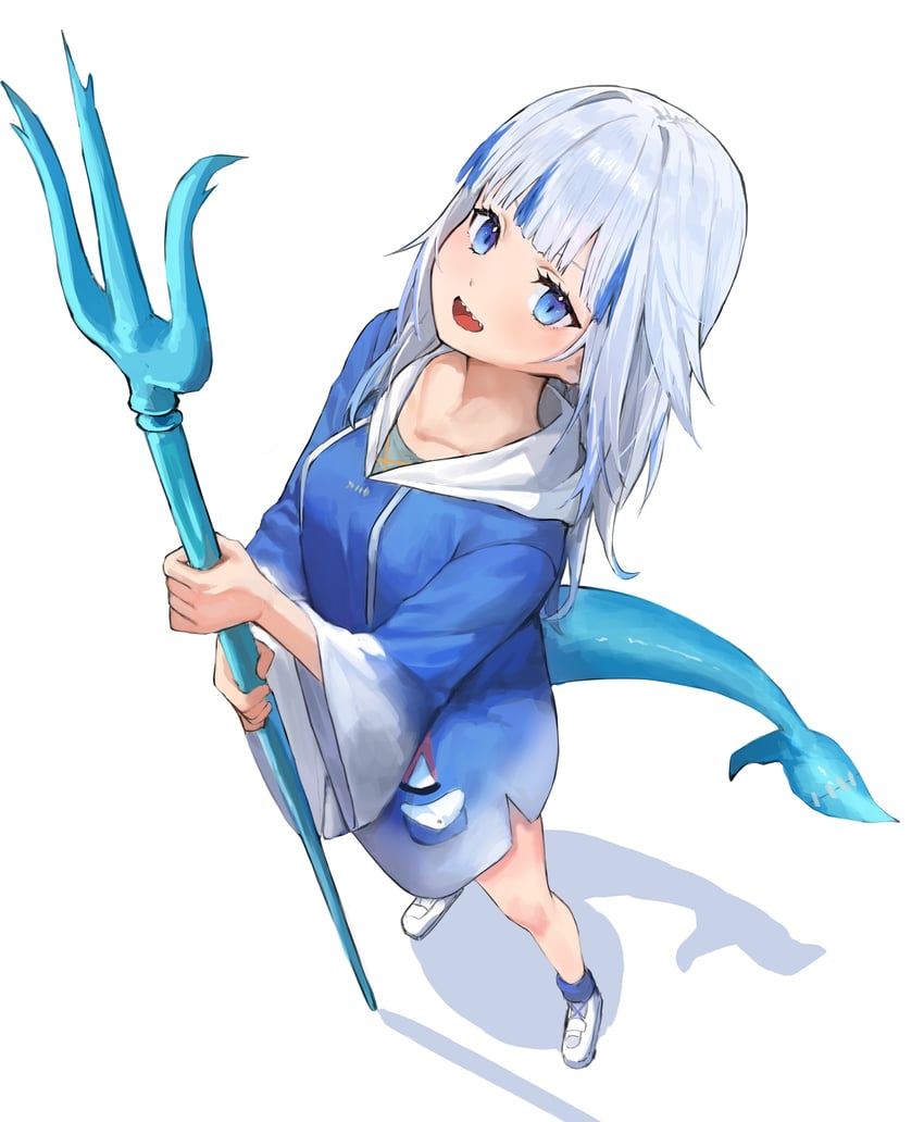 gawr gura (hololive and 1 more) drawn by kaze_22