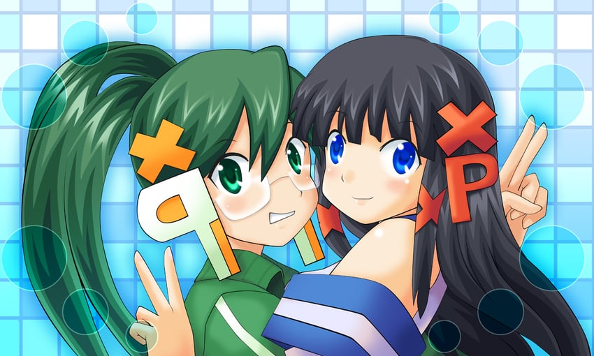 xp-tan and homeko (os-tan) drawn by sato_(esuplusesu)