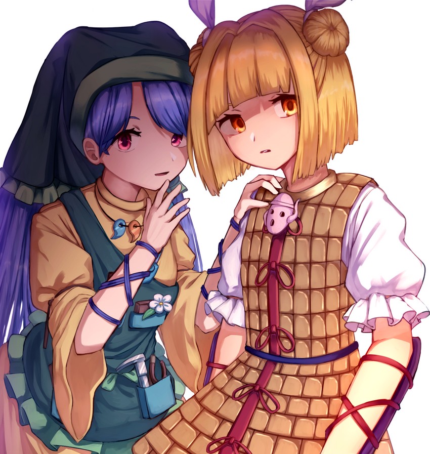 haniyasushin keiki and joutouguu mayumi (touhou) drawn by mozuno_(mozya_7)