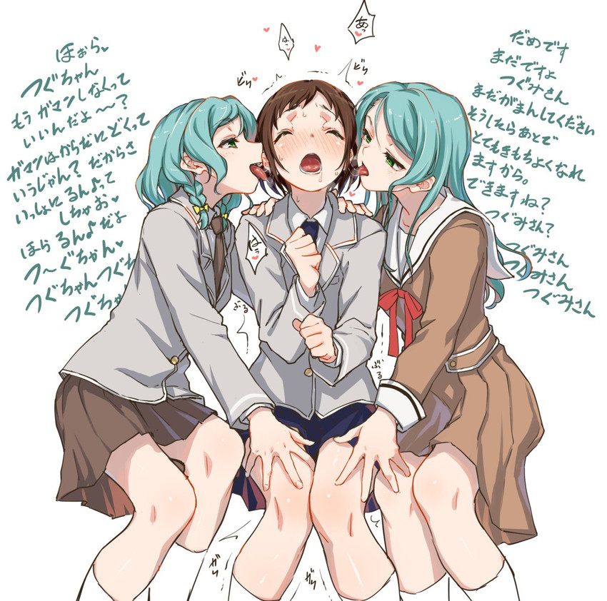 hikawa sayo, hikawa hina, and hazawa tsugumi (bang dream!) drawn by aya_shachou