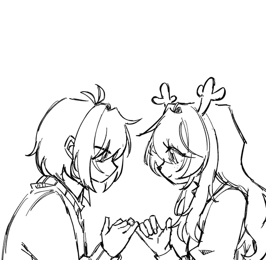 kris and noelle holiday (deltarune) drawn by yoshino_(q_sci)