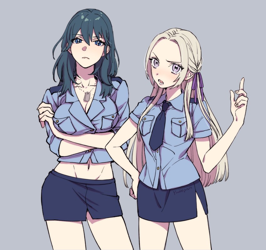 female byleth and edelgard von hresvelg (fire emblem and 1 more) drawn by yudepan_(yuri_no_sugata)