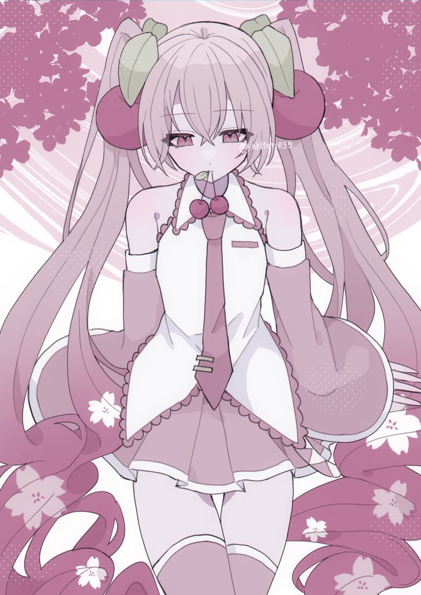 hatsune miku and sakura miku (vocaloid) drawn by yakitori_egg