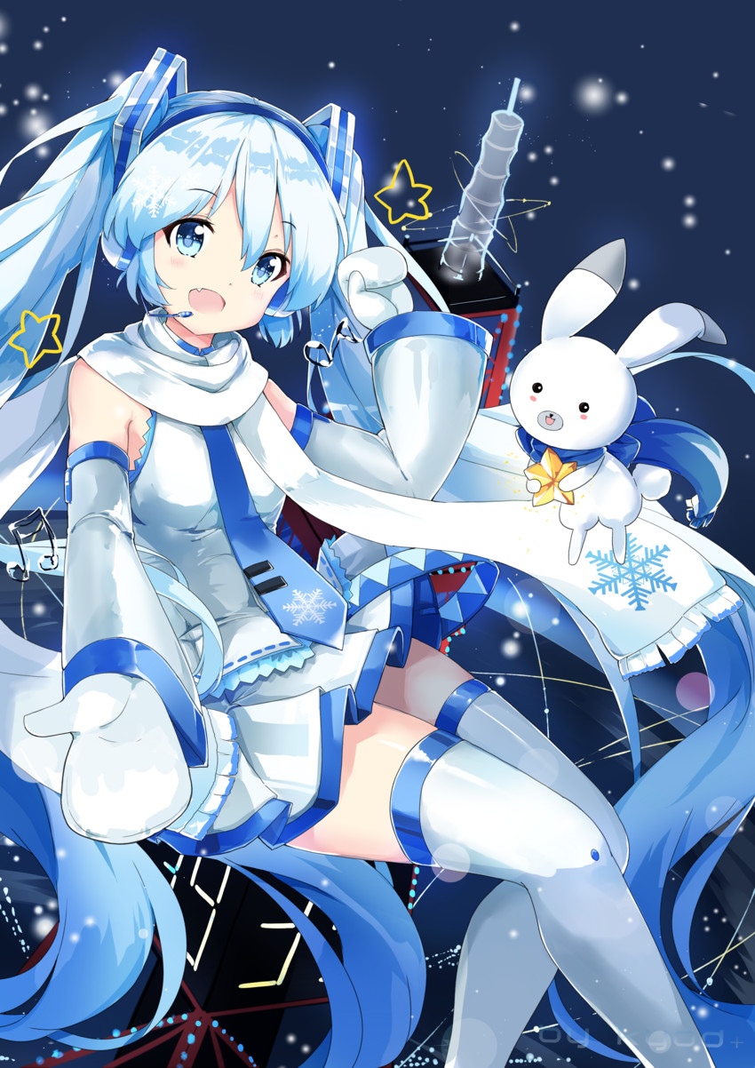 hatsune miku, yuki miku, and rabbit yukine (vocaloid) drawn by asahi_kuroi