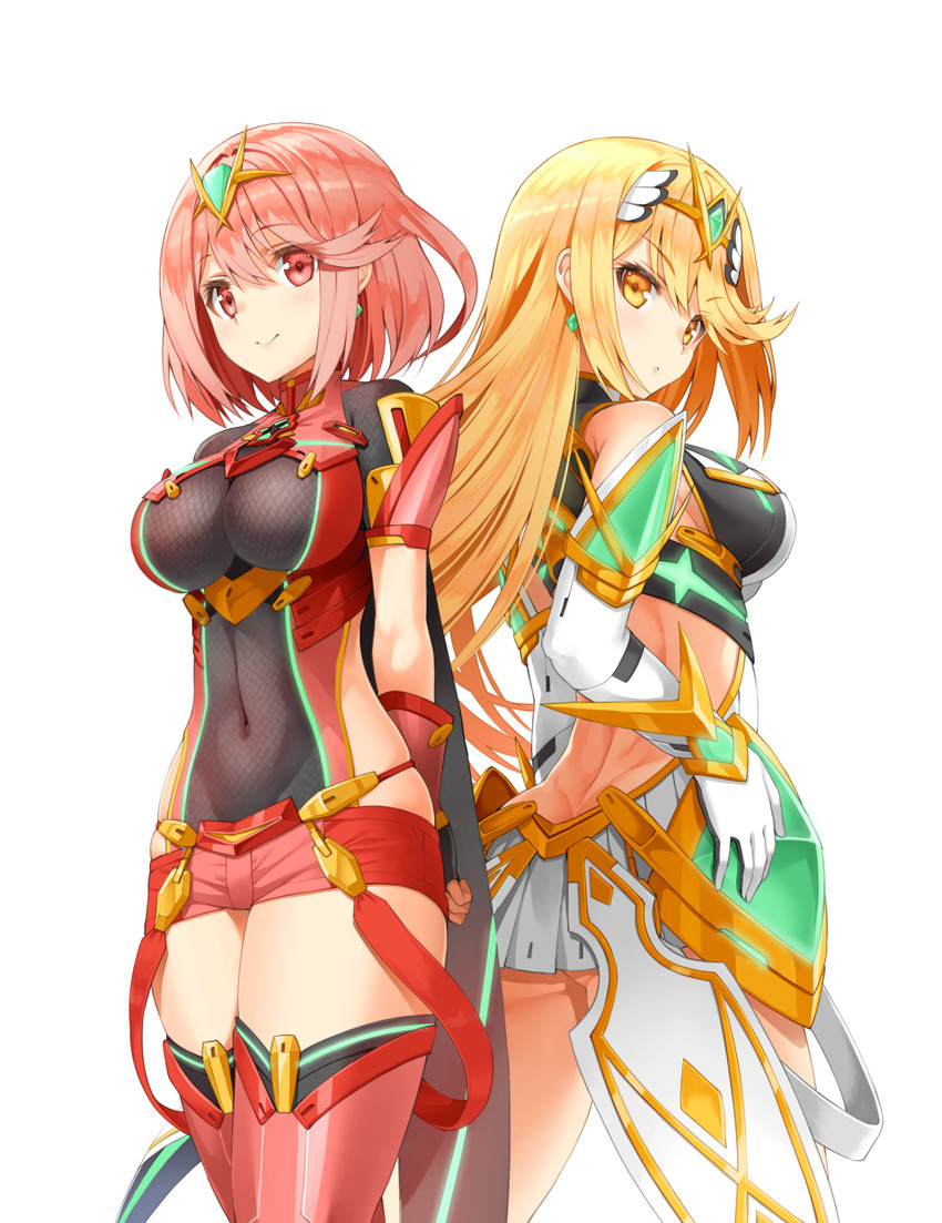 pyra and mythra (xenoblade chronicles and 1 more) drawn by murata_taichi