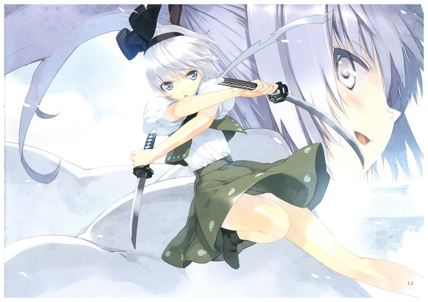konpaku youmu and mononobe no futo (touhou) drawn by ueda_ryou