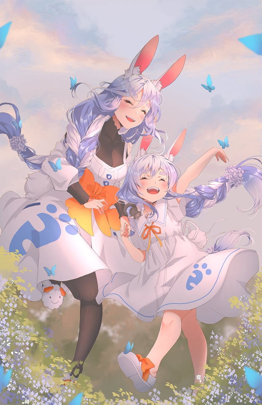 usada pekora and pekomama (hololive) drawn by pearl_star