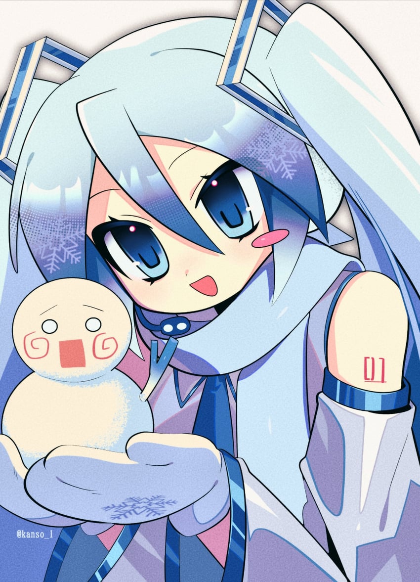 hatsune miku, yuki miku, and hachune miku (vocaloid) drawn by kansou_(kanso_1)