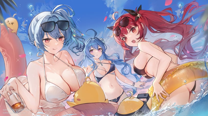 manjuu, honolulu, helena, and st. louis (azur lane) drawn by kita_(kitairoha)