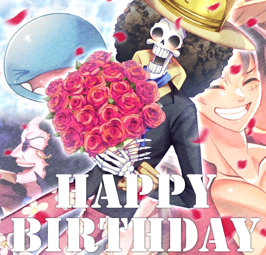 monkey d. luffy, brook, and laboon (one piece) drawn by user_sdya7424