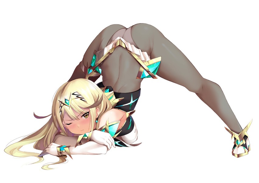 mythra (xenoblade chronicles and 2 more) drawn by daive