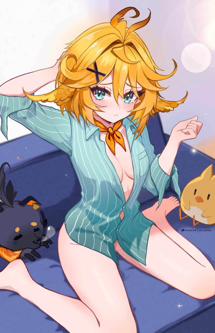 dokibird, dragoon, and doki amber doge (indie virtual youtuber) drawn by aki_hoshino