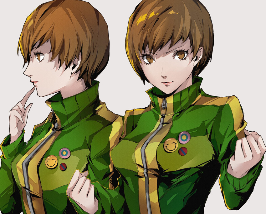 satonaka chie (persona and 1 more) drawn by pertex_777