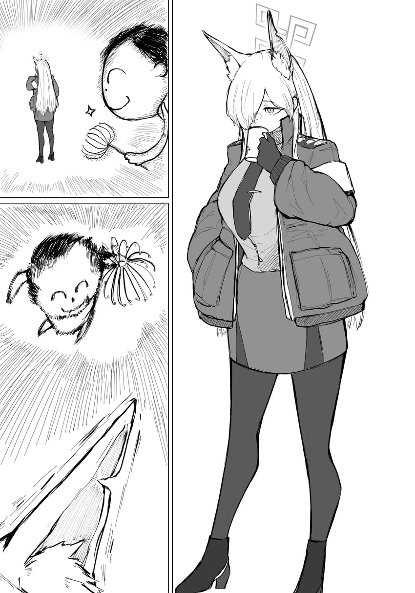 sensei, doodle sensei, and kanna (blue archive) drawn by tehau_(sup_calon)