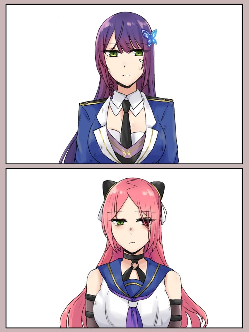 funada kiito and shiba tomoshibi (assault lily) drawn by nigari_(ngari_0115)