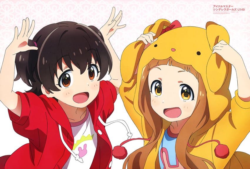 akagi miria and ichihara nina (idolmaster and 4 more) drawn by aquastar_inc.