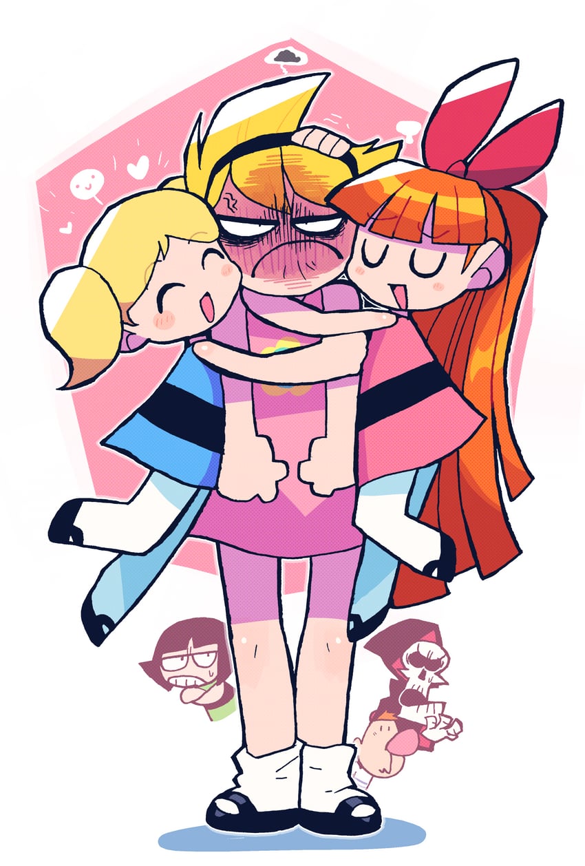 buttercup, blossom, bubbles, mandy, grim, and 1 more (powerpuff girls and 2 more) drawn by rariatto_(ganguri)