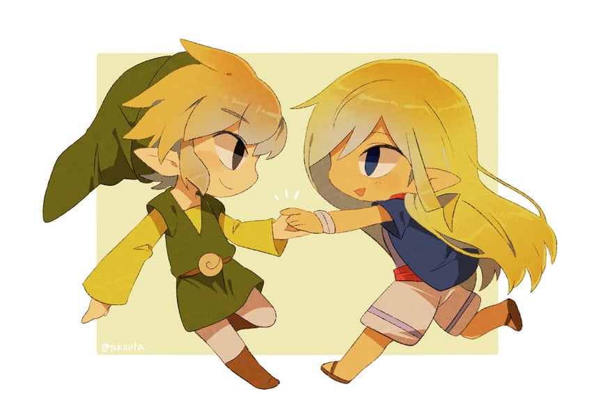 link, toon link, and tetra (the legend of zelda and 1 more) drawn by tokuura