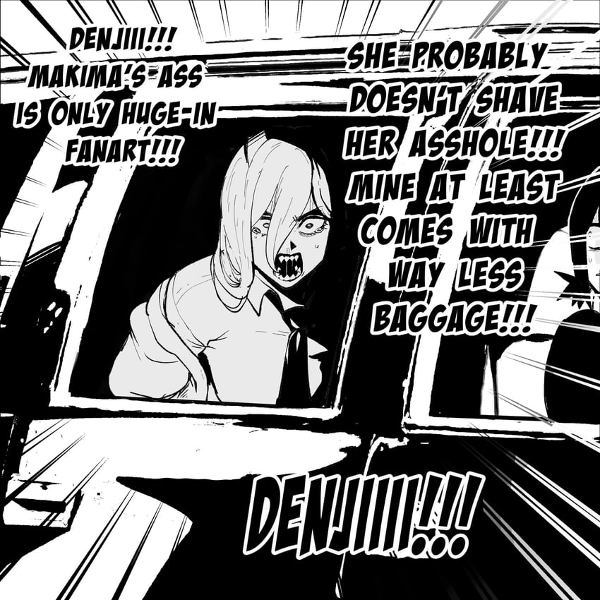 power and higashiyama kobeni (chainsaw man and 1 more) drawn by nyantcha