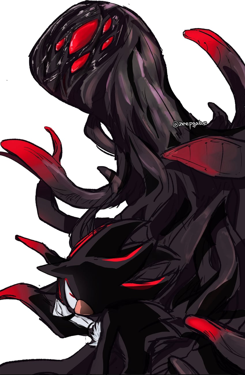shadow the hedgehog and doom morph (sonic and 2 more) drawn by shapam_(zeepgalae)