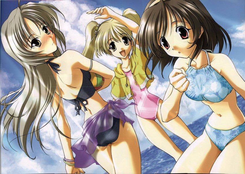 futami shion, imasaka yue, and ibuki minamo (memories off and 1 more) drawn by sasaki_mutsumi