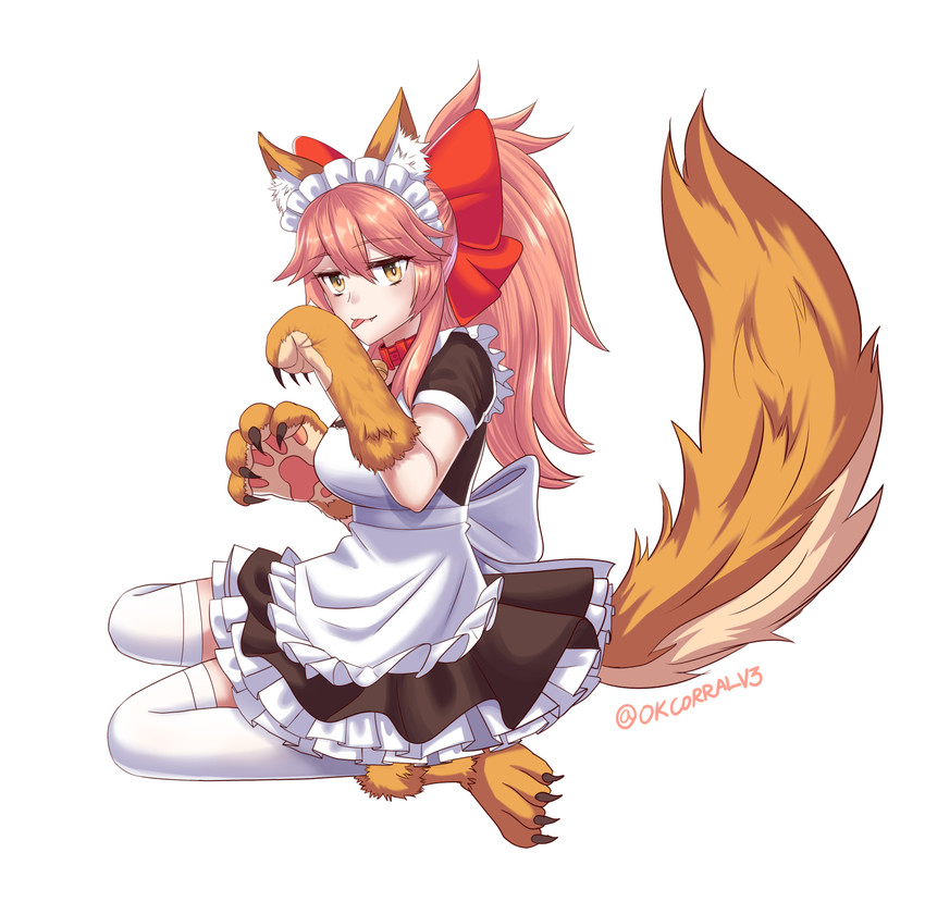 tamamo and tamamo cat (fate and 1 more) drawn by o.k.corral