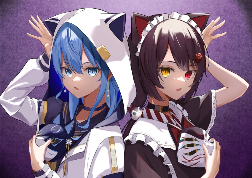 hoshimachi suisei and inui toko (hololive and 2 more) drawn by aimiya_natsume