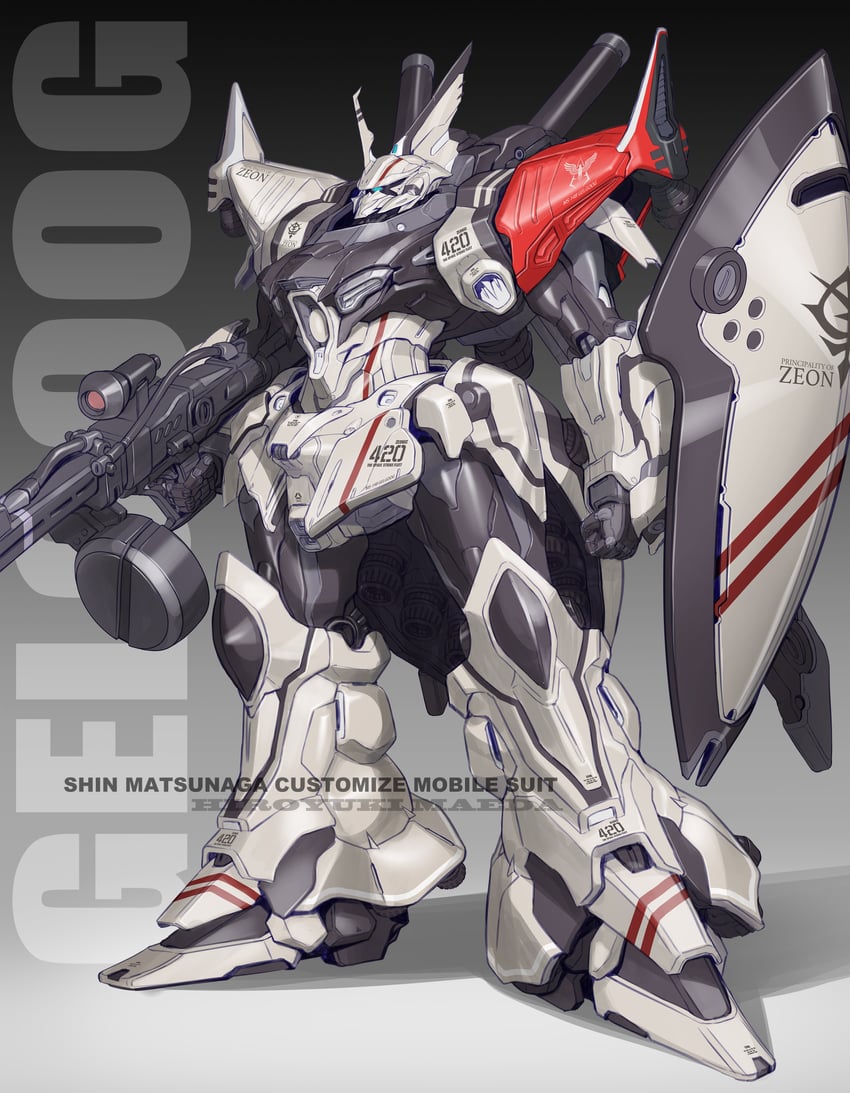 gelgoog and gelgoog hmt johnny ridden custom (gundam and 2 more) drawn by maeda_hiroyuki