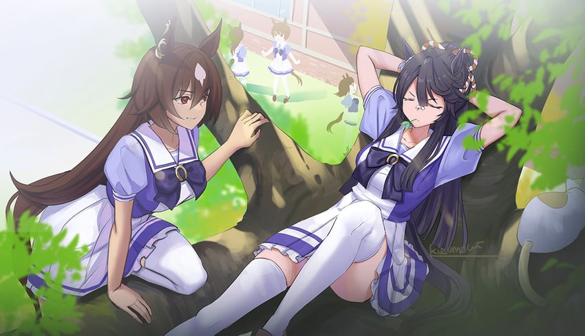 sirius symboli and narita brian (umamusume) drawn by kuzumochi_(kuzumochiya)