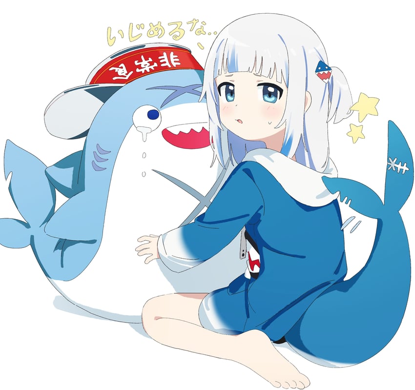 gawr gura and bloop (hololive and 1 more) drawn by jiryu50610218