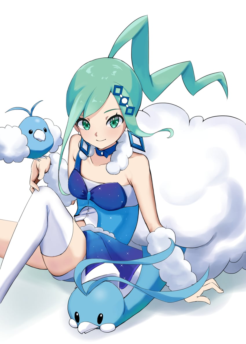 altaria, swablu, and lisia (pokemon and 1 more) drawn by 02pikapika