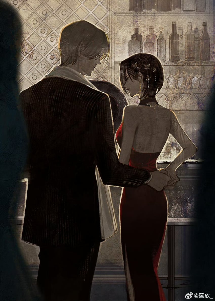 leon s. kennedy and ada wong (resident evil and 1 more) drawn by ringorange_0514