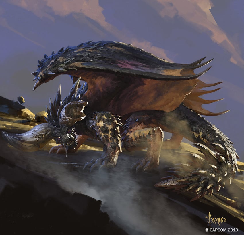 nergigante (monster hunter and 1 more) drawn by bayard_wu