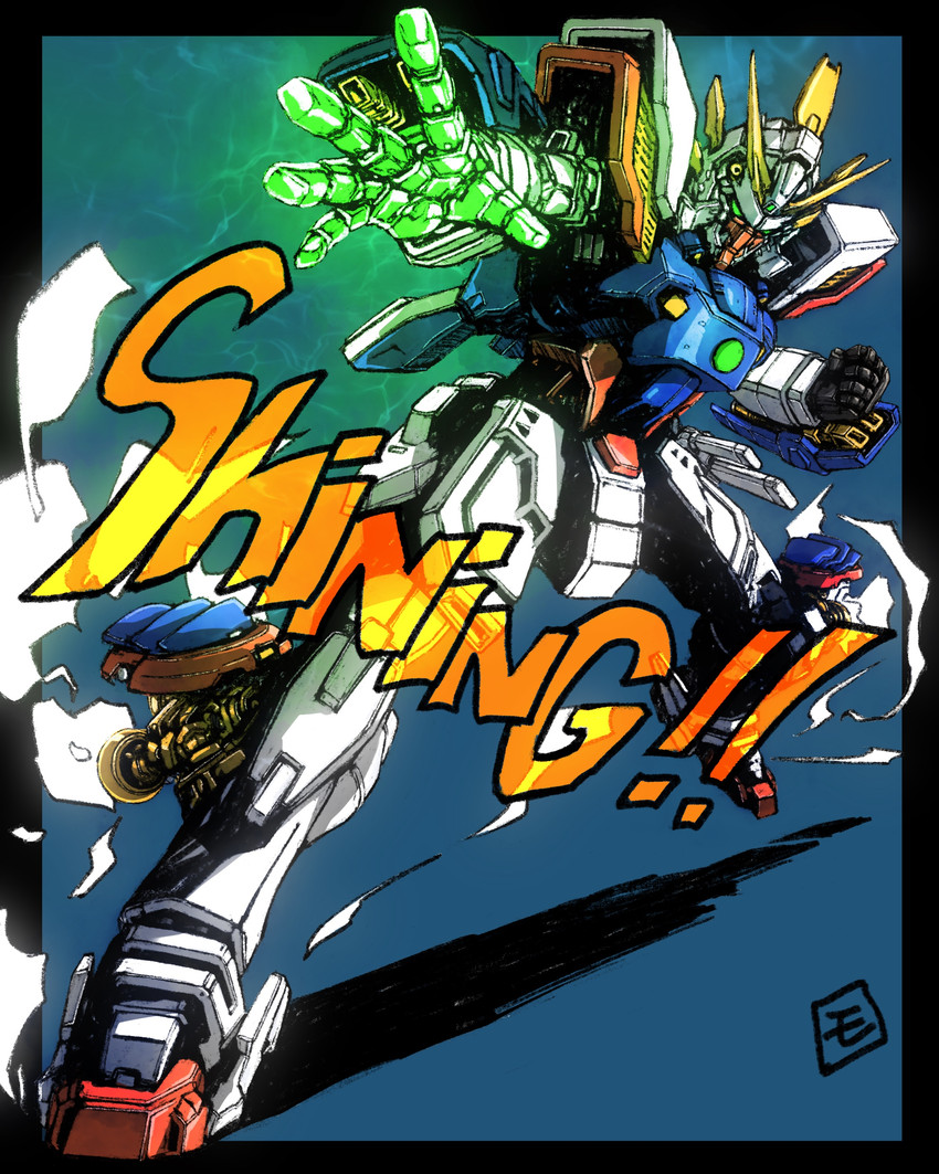 shining gundam (gundam and 1 more) drawn by moyan