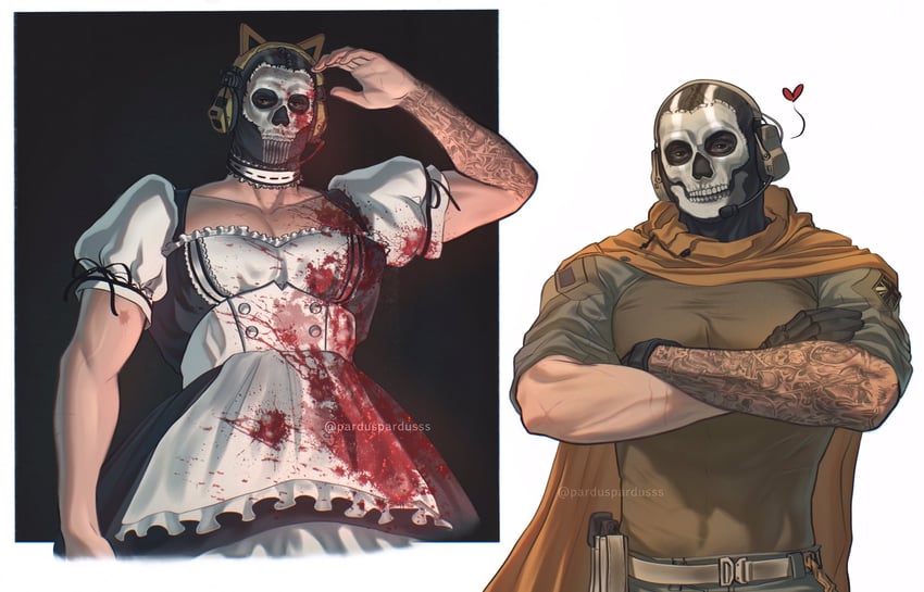 ghost (call of duty and 1 more) drawn by parduspardusss