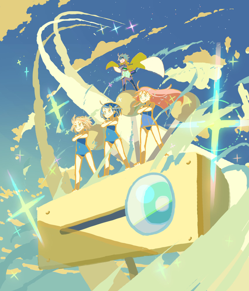 kokomine cocona, papika, yayaka, tt-392, and occhan (flip flappers) drawn by c_otom