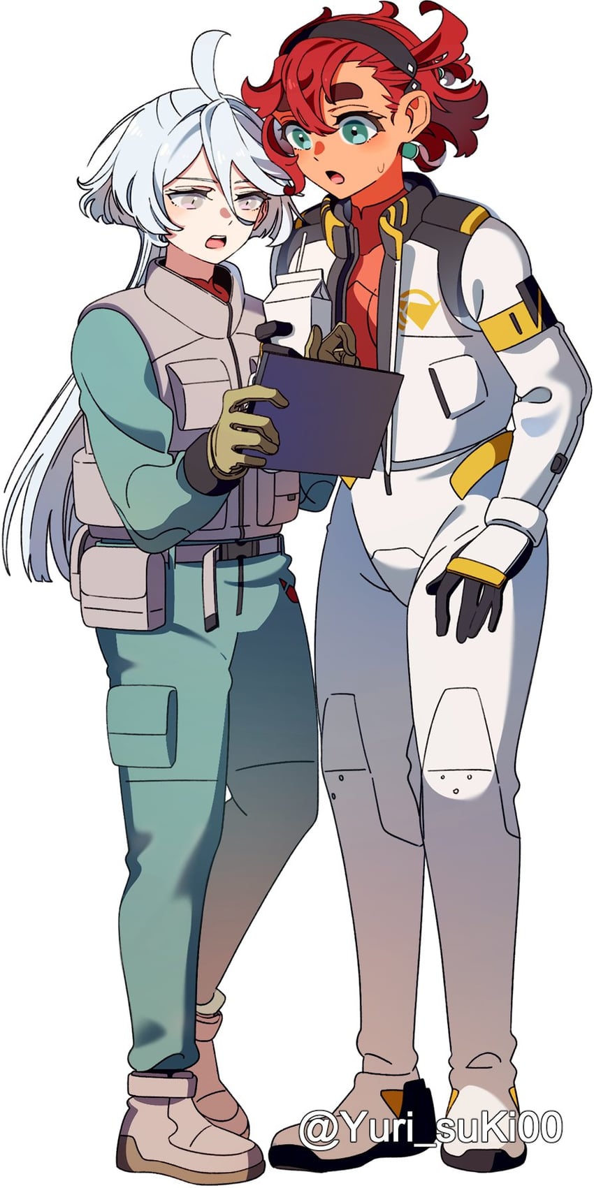 suletta mercury and miorine rembran (gundam and 1 more) drawn by yurisuki00
