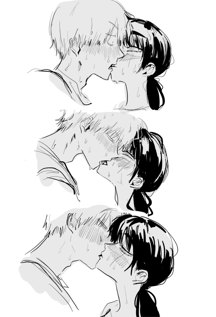 denji and yoru (chainsaw man) drawn by gaganbo_(shuuu85372871)