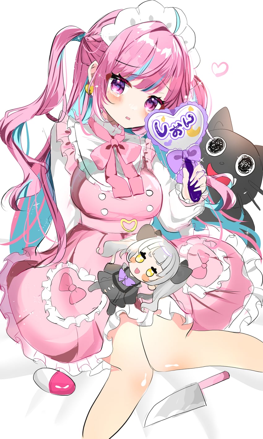 minato aqua, murasaki shion, and neko (hololive) drawn by yuzukiyuno_(yunmu_g)
