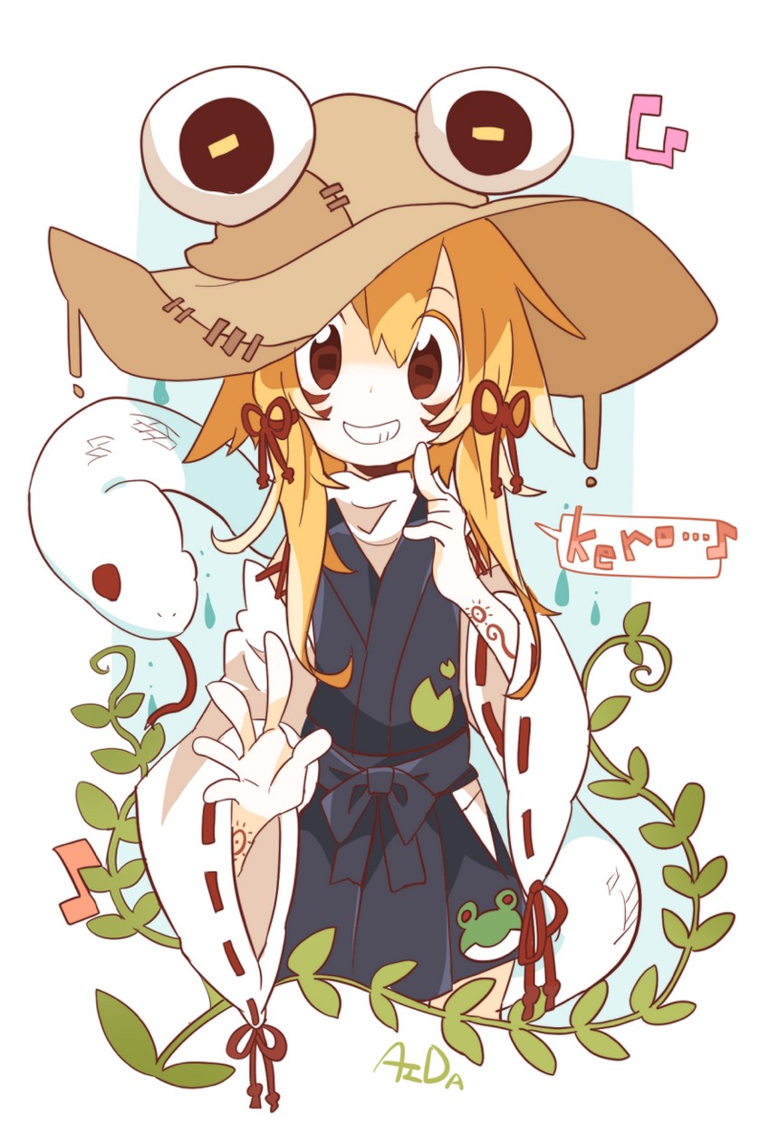 moriya suwako and mishaguji (touhou) drawn by aida_(aidia)