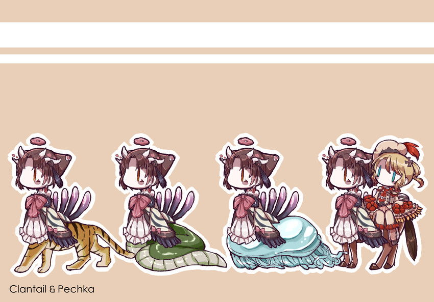 pechika and clantail (mahou shoujo ikusei keikaku and 1 more) drawn by butter_run