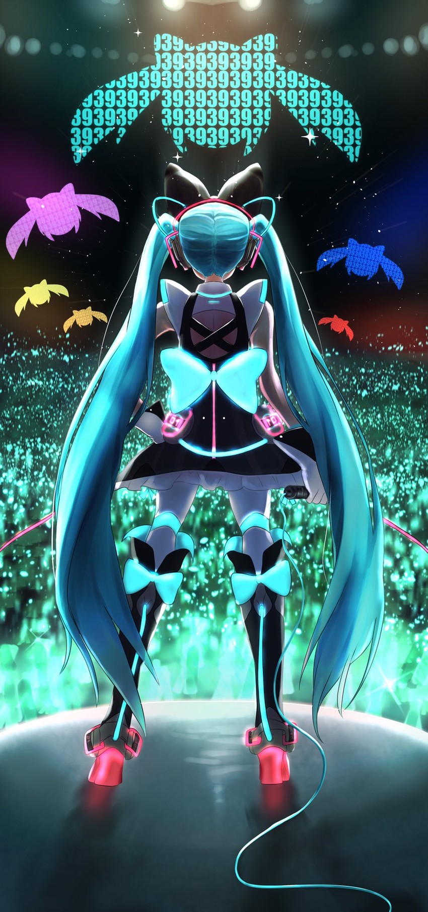 hatsune miku and magical mirai miku (vocaloid and 2 more) drawn by itogari
