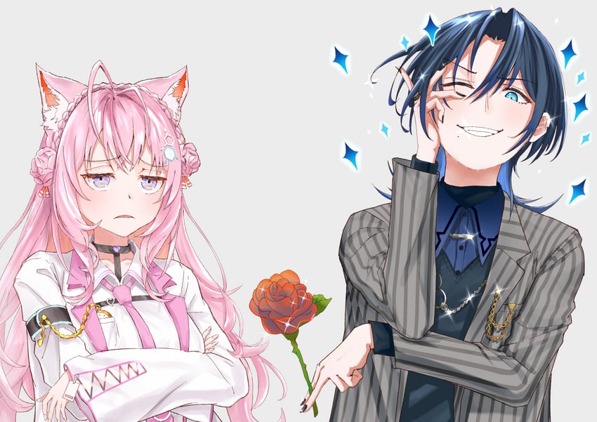 hakui koyori and hiodoshi ao (hololive and 1 more) drawn by azuma_(azmdraw)