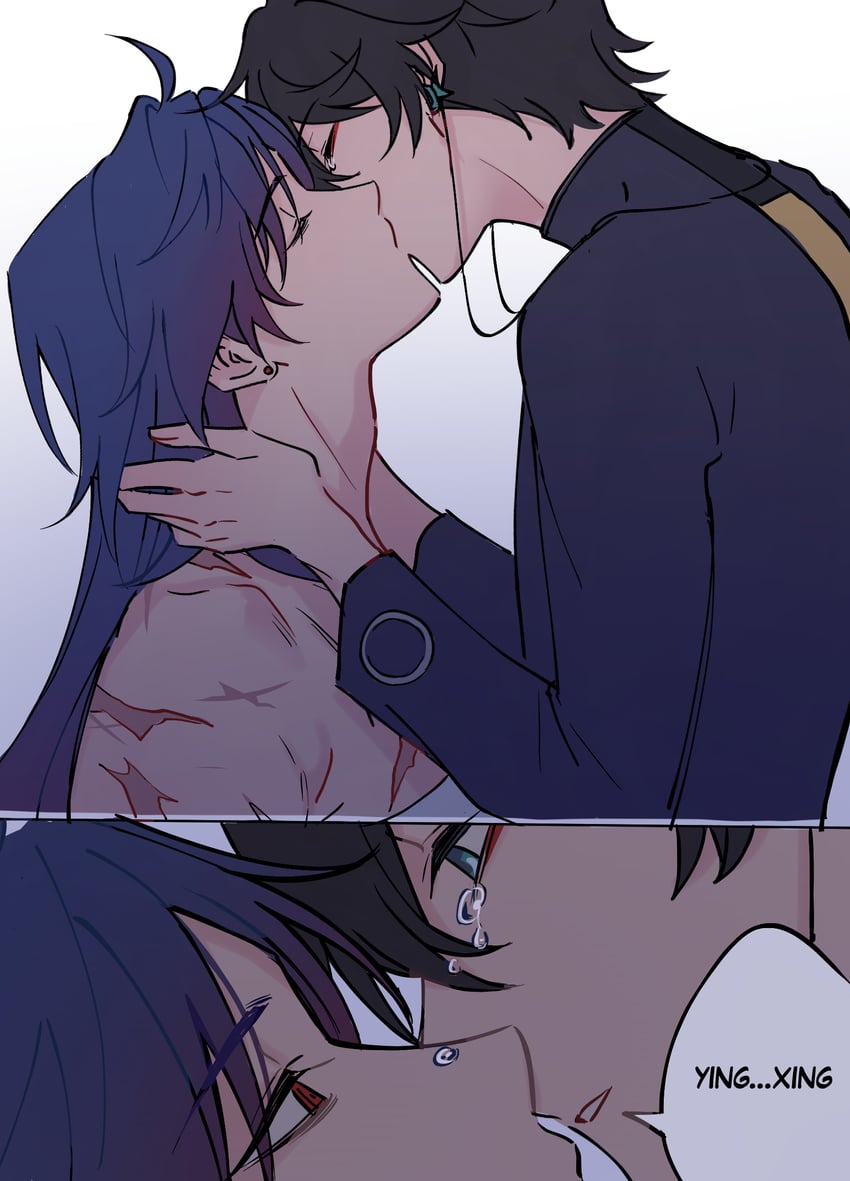 dan heng and blade (honkai and 1 more) drawn by mirukupowda